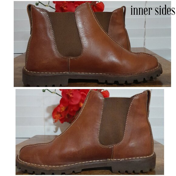 Women's Cole Haan Dark Brown Leather Pull On Chelsea Boots Sz 9M - Picture 8 of 8